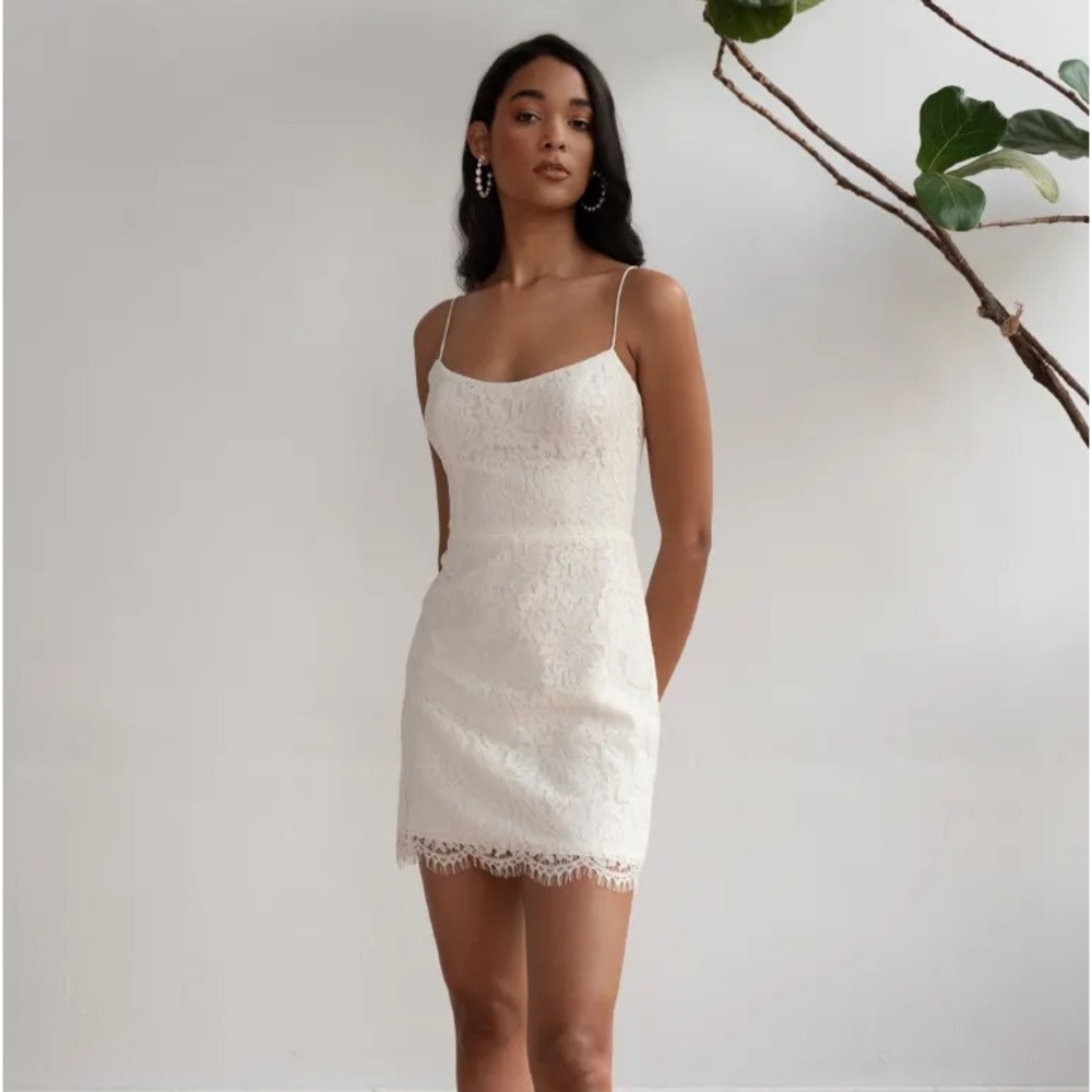 Jenny Yoo Mia Mini Bridal Lace Dress